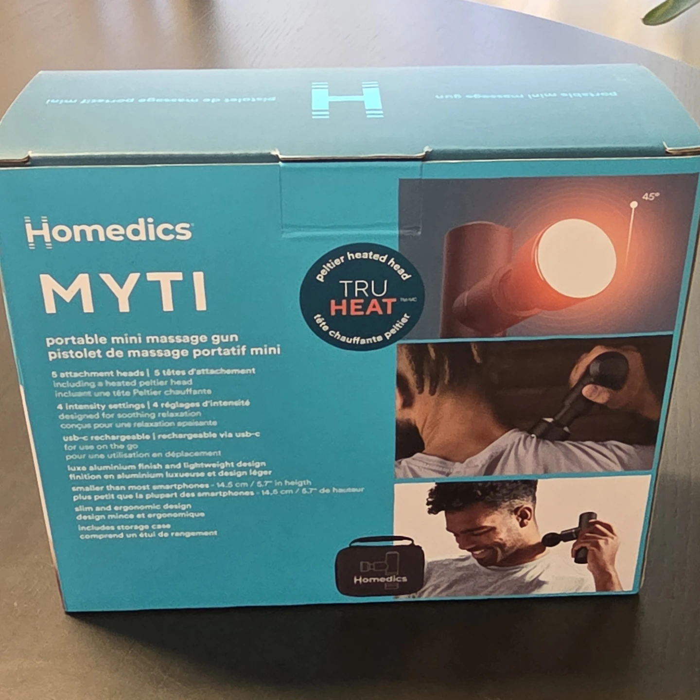 New HoMedics MYTI Mini Massage Gun - Heated Head & 5 Attachments - photo 4