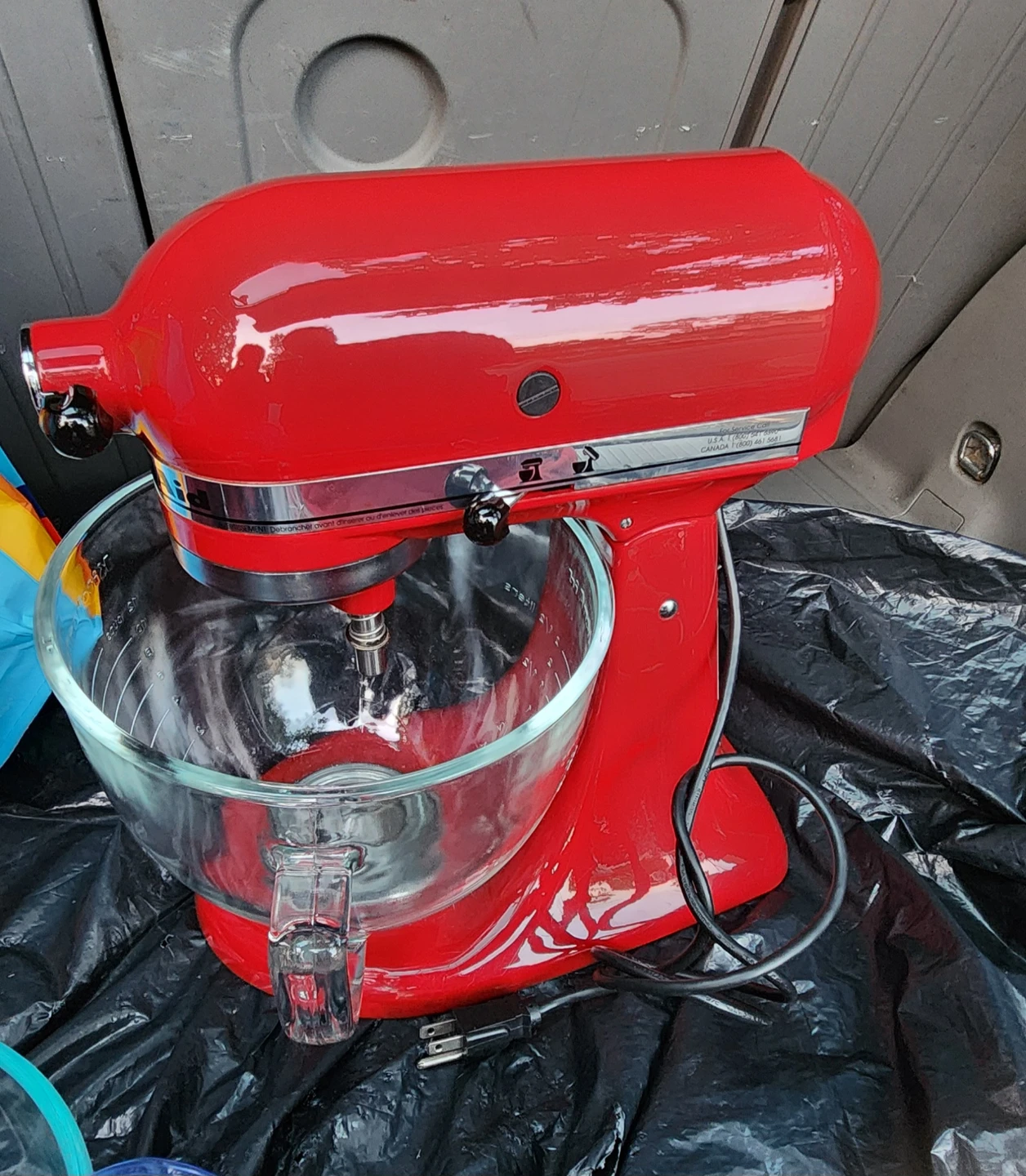 Red KitchenAid Stand Mixer with Glass Bowl - photo 2