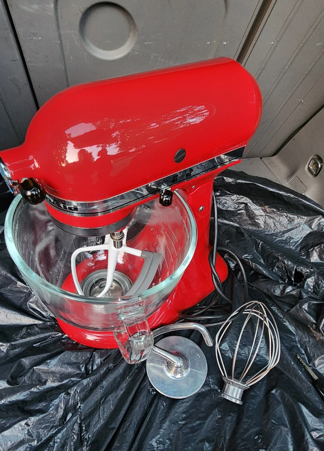 Red KitchenAid Stand Mixer with Glass Bowl - photo 4