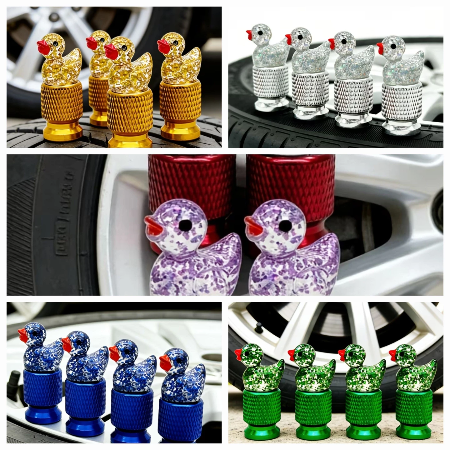 DUCK SKULL ALIEN TIRE VALVE CAPS NEW
