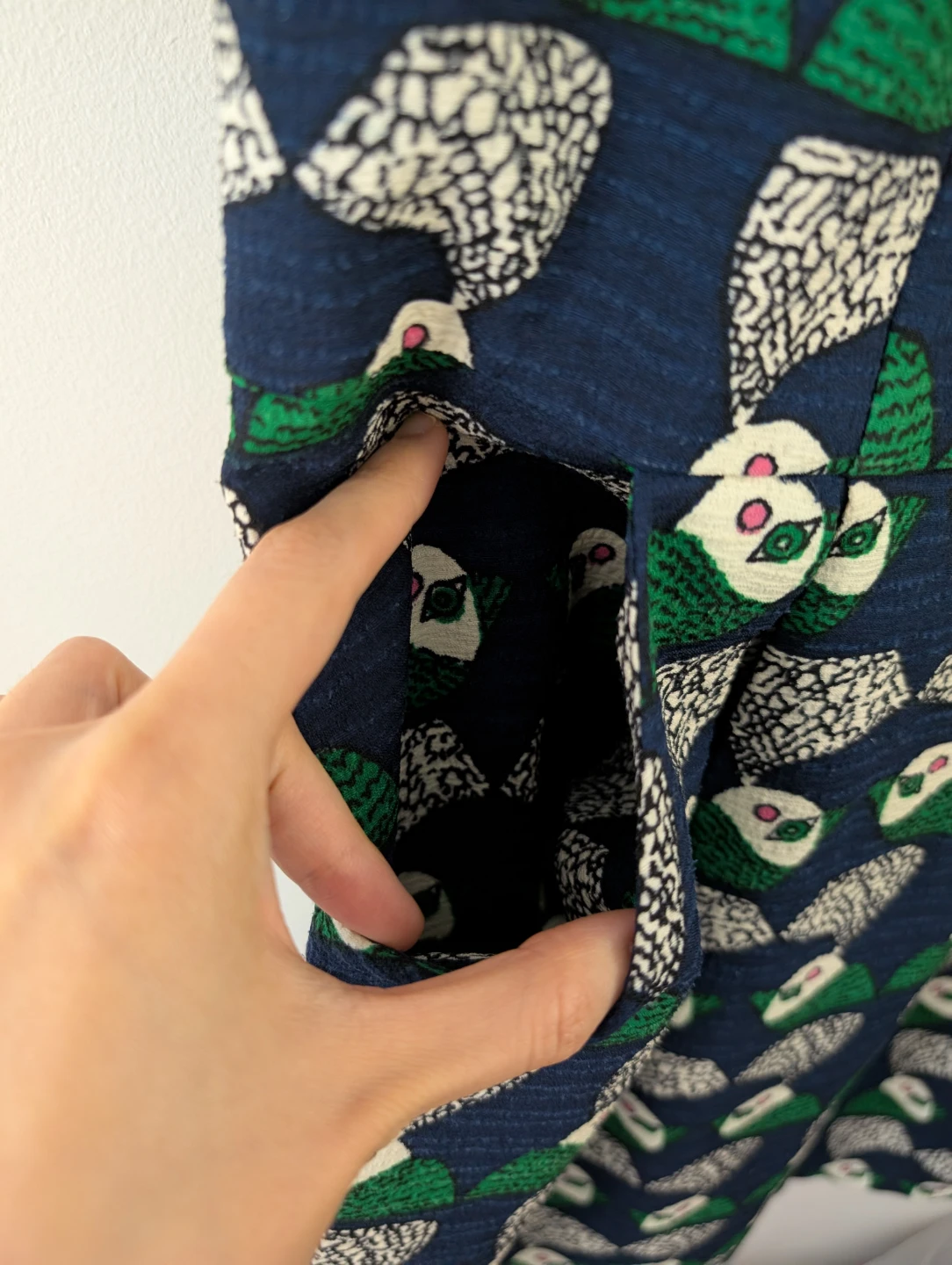 Cute Navy Blue Owl Print Dress with 2 pockets 20" ptp - photo 2