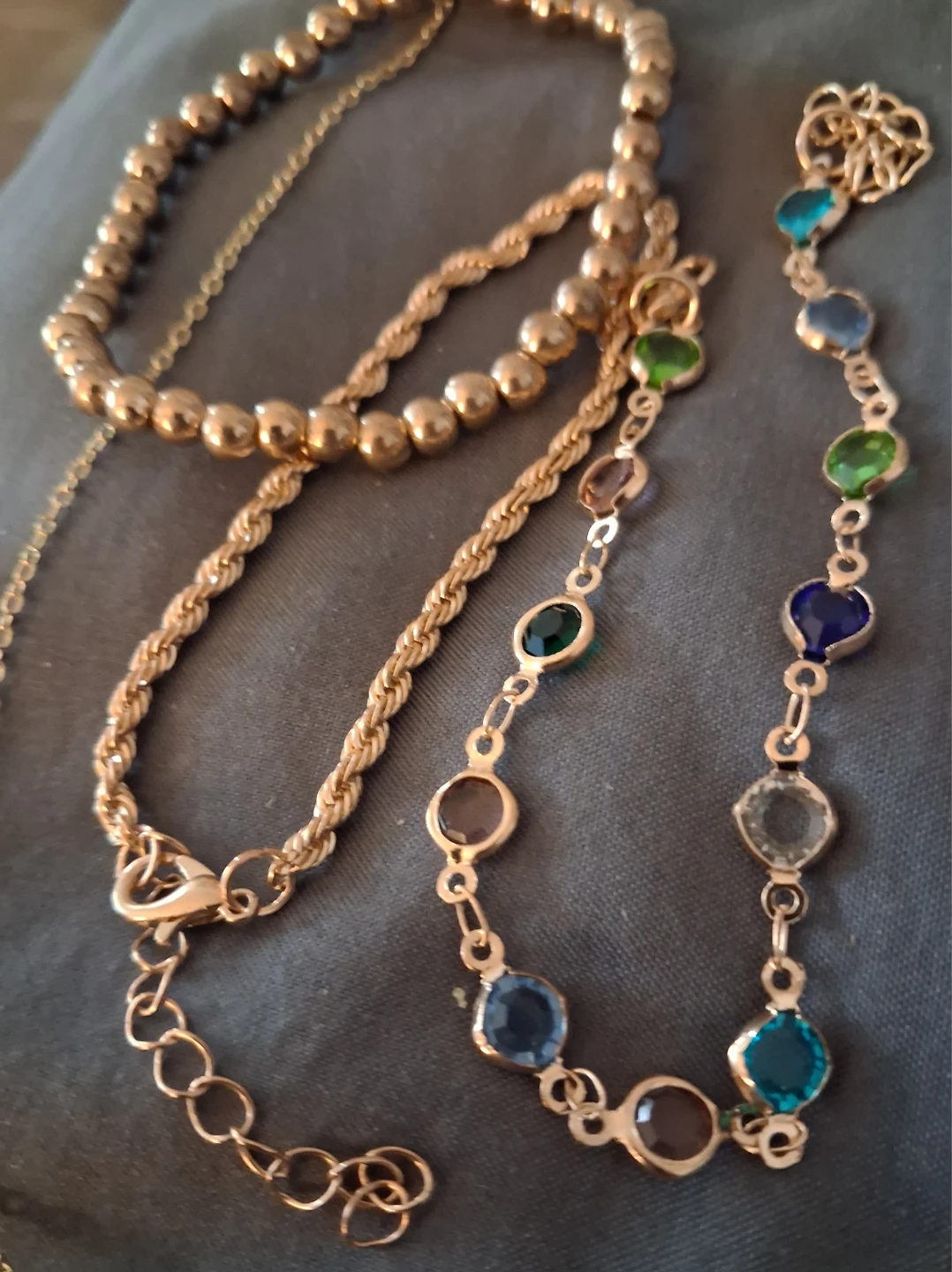 Gold Tone Necklaces Set with Bow and Gem Accents - photo 3