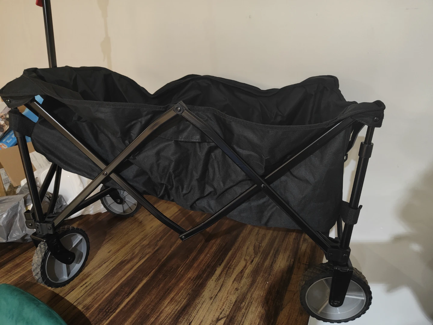 Black Folding Utility Wagon