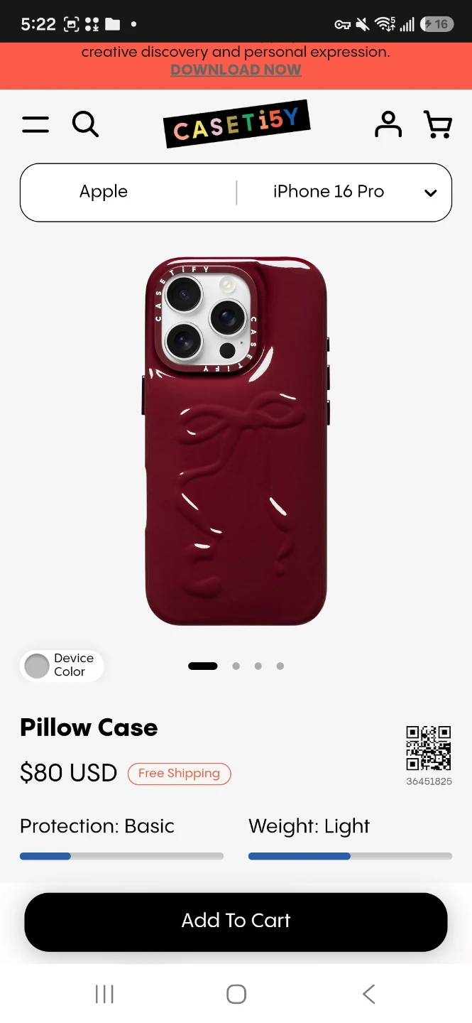 Casetify Pillow Case for iPhone 16 Pro