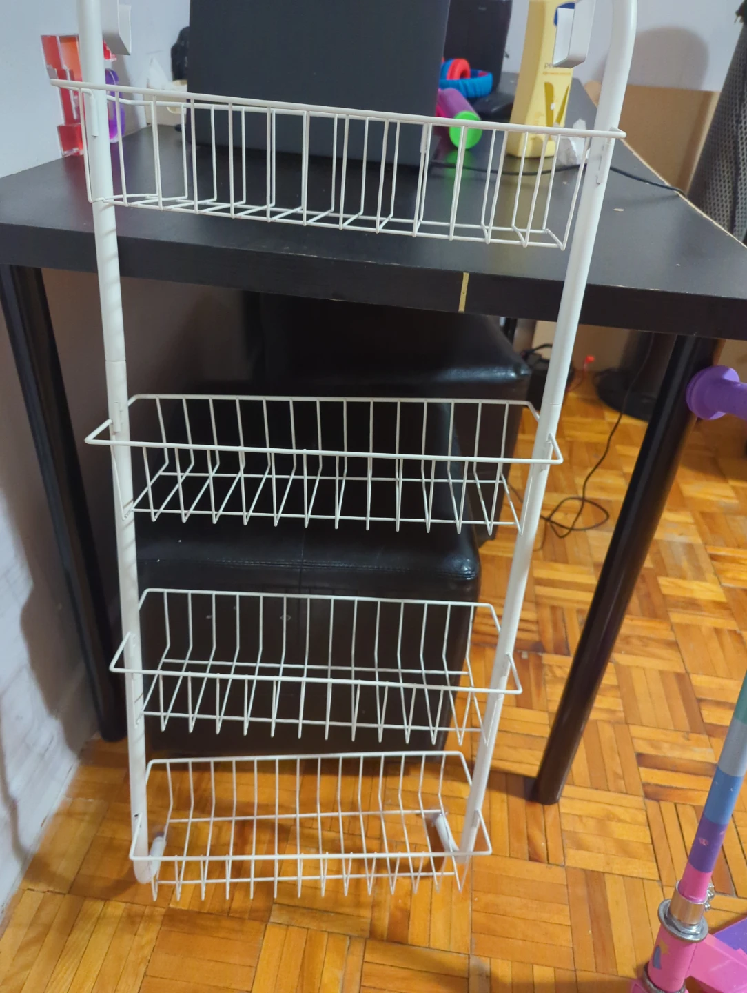 White 4-Tier Wire Storage Rack