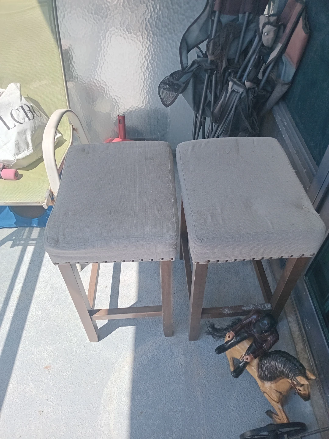 Two Padded Bar Stools