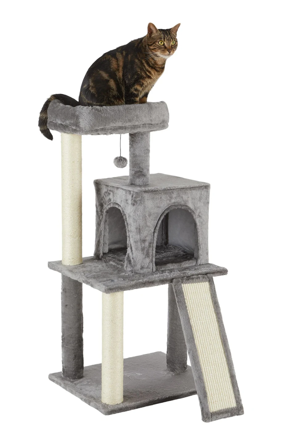 (BRAND NEW) Grey Cat Tree with Condo and Scratching Ramp