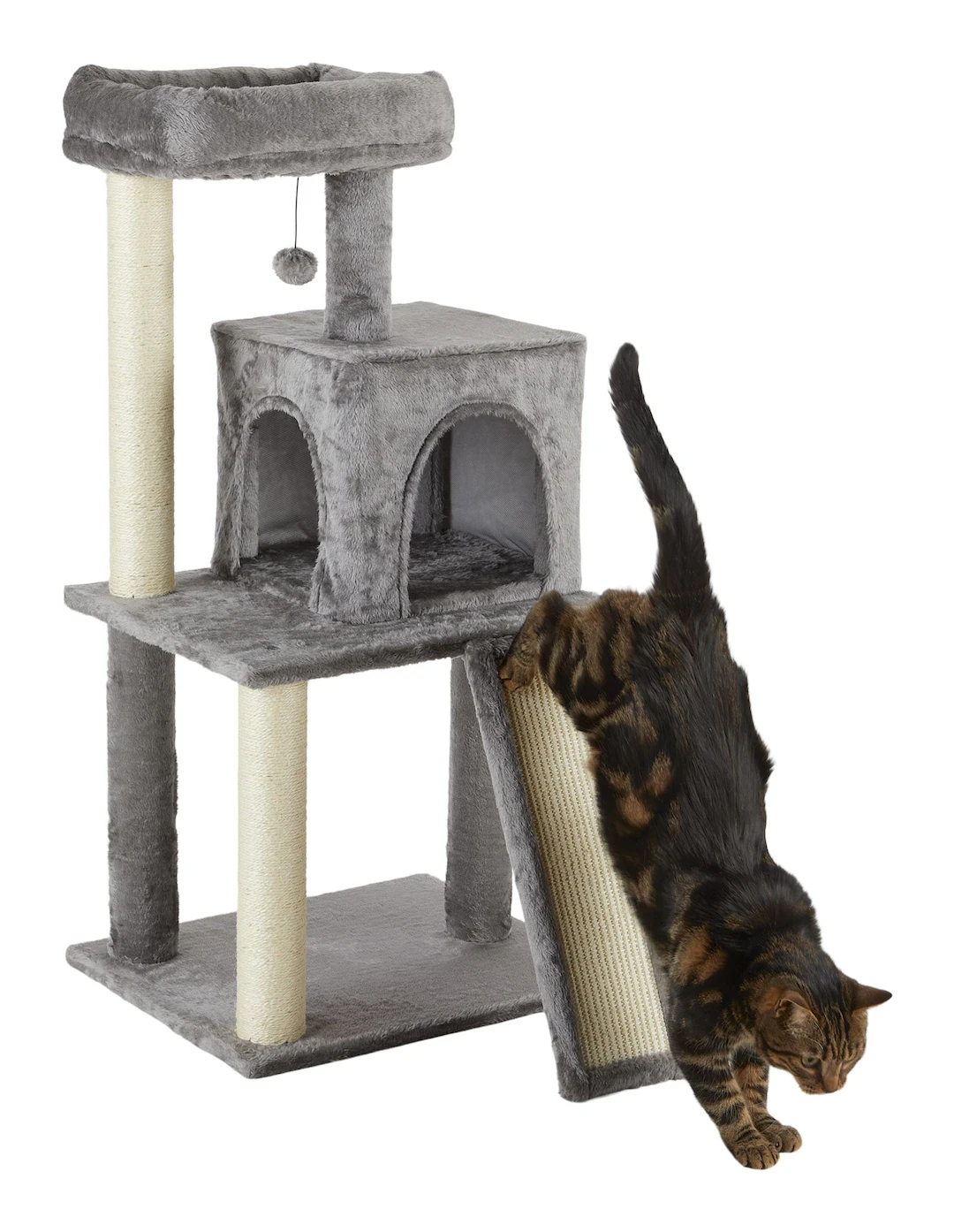 (BRAND NEW) Grey Cat Tree with Condo and Scratching Ramp - photo 2