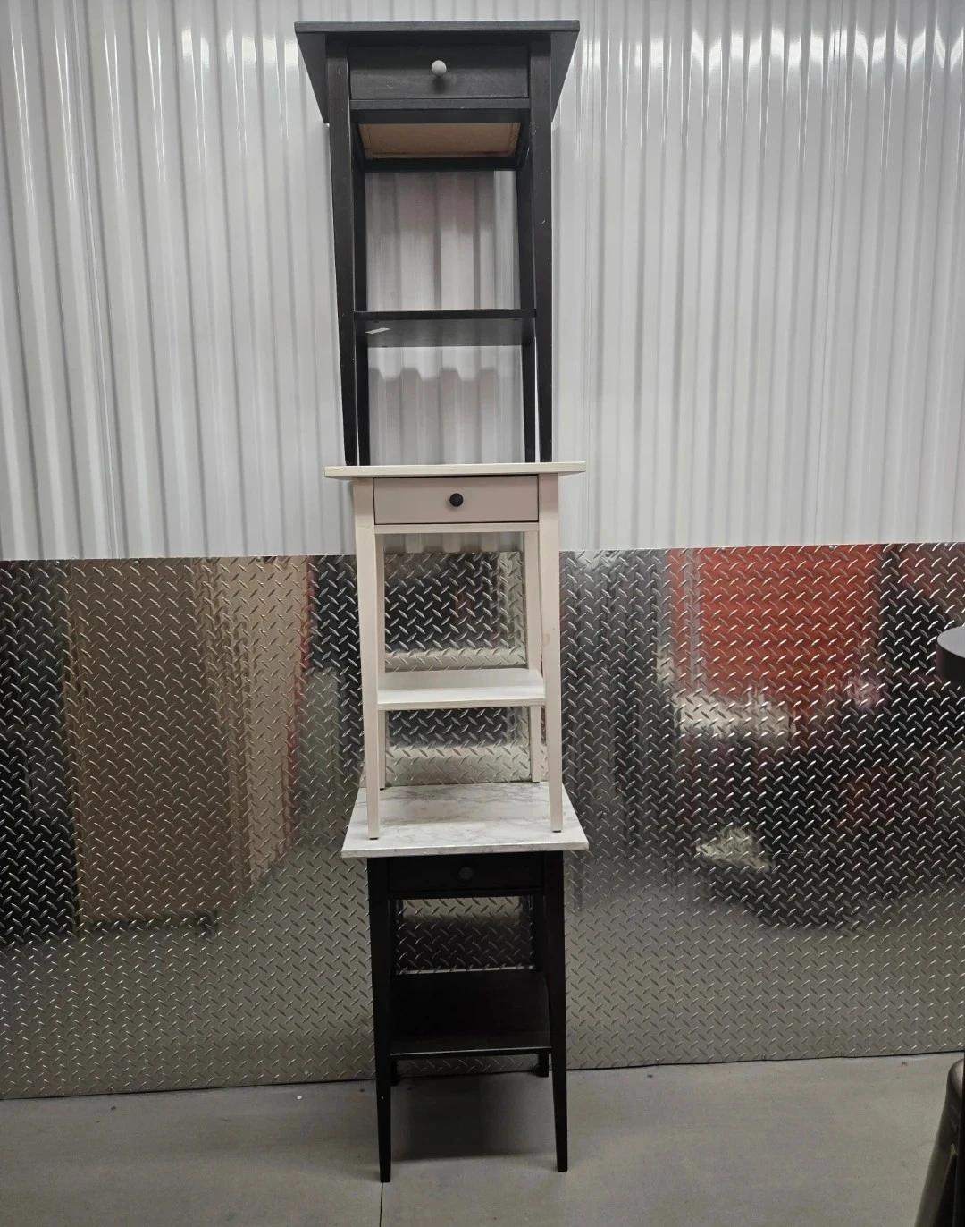 Trio of IKEA HEMNES Solid Wood Nightstands Bedside Tables