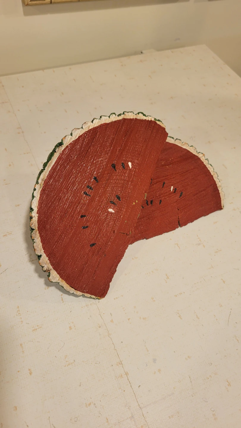 Farmhouse Handmade Wood Watermelon Slices. Cottage. Folk Art