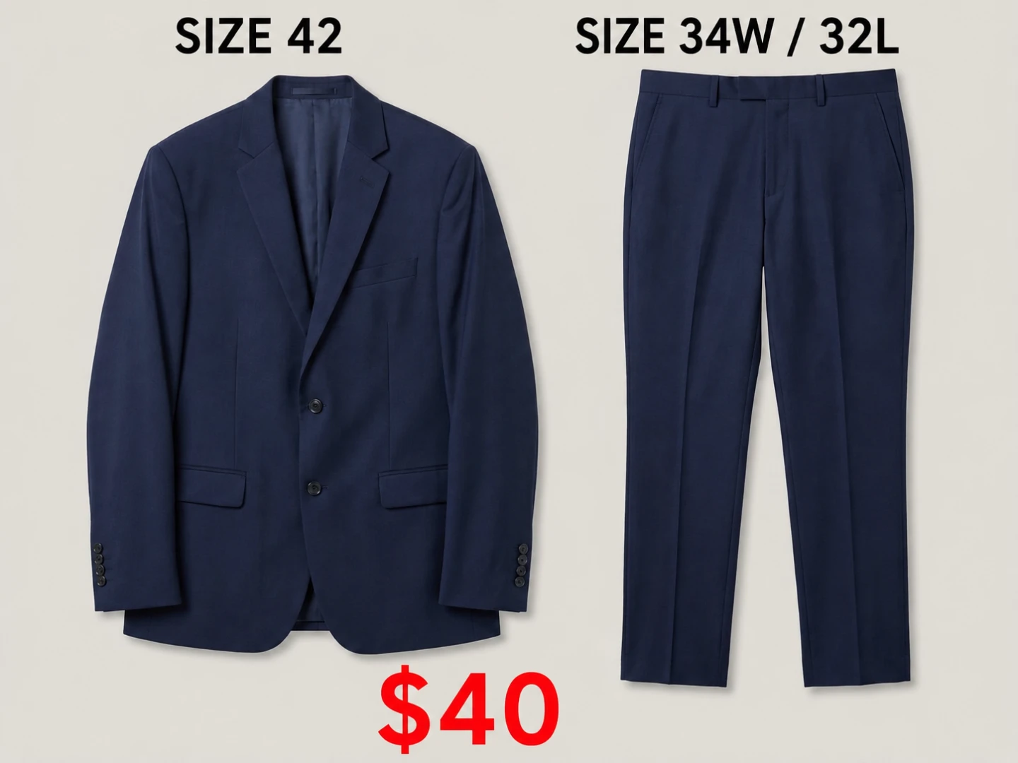 Men's Navy Pinstripe Suit Jacket and Pants Set