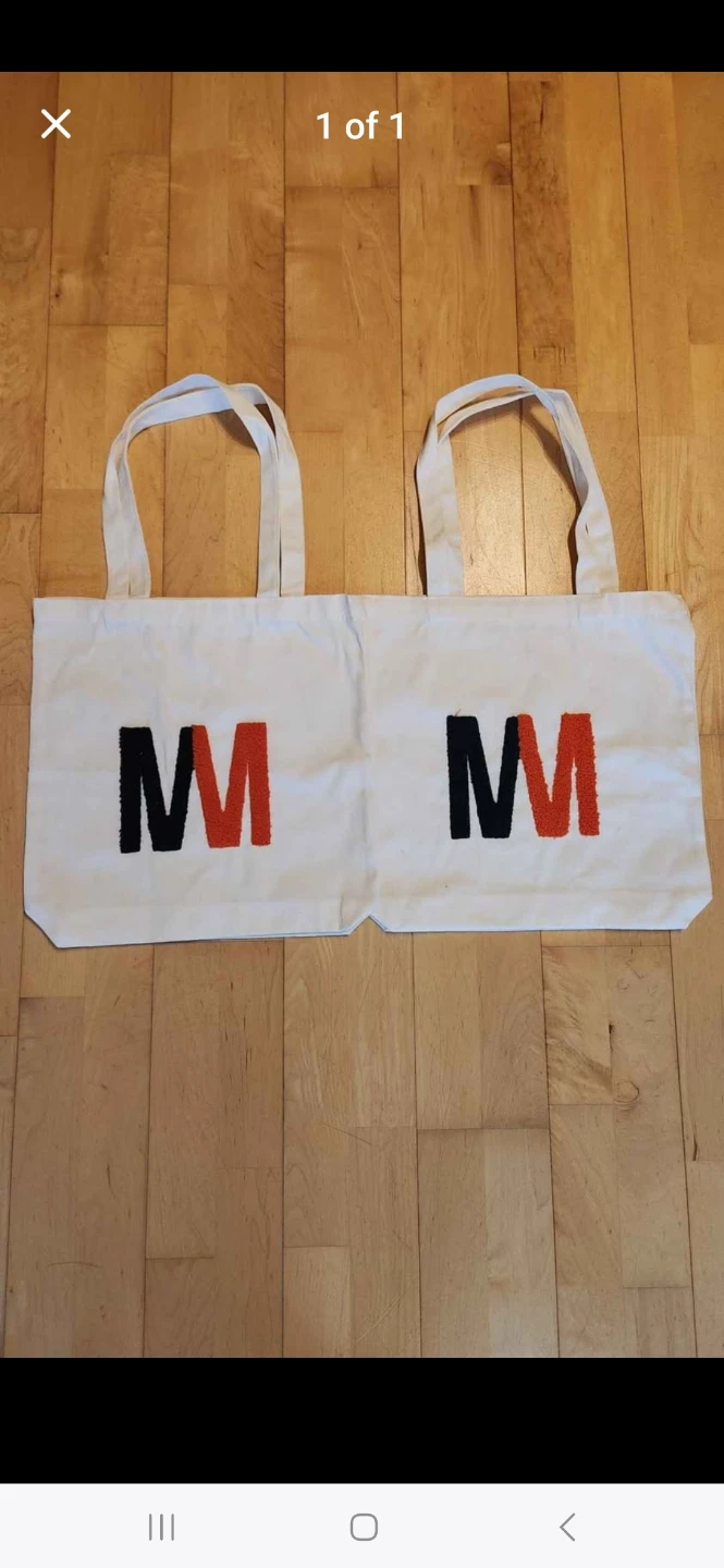 MM Fuzzy Letter Tote Bags
