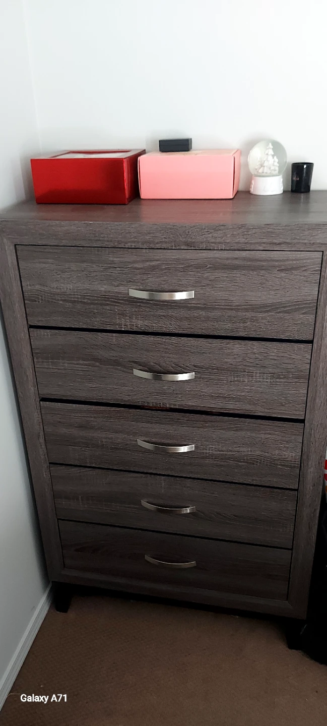Grey Wood Dresser with Mirror - photo 2