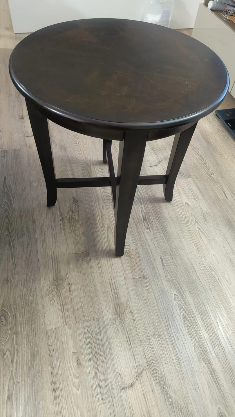 Round Coffee Table - Dark Wood