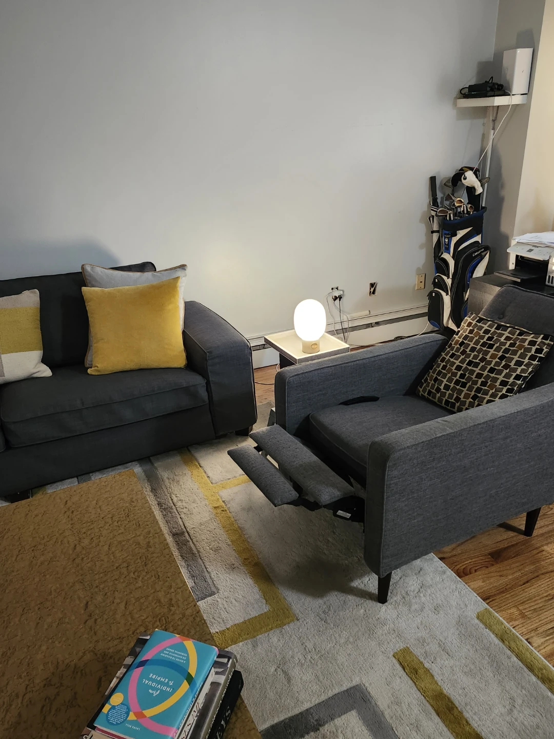 Dark Gray Sofa with recliner - photo 2
