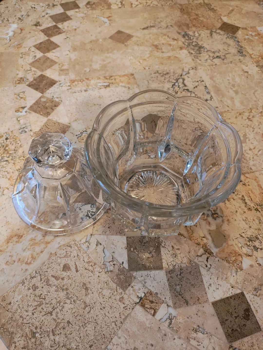 Clear Glass Candy Dish with Lid and footed candy dish - photo 3