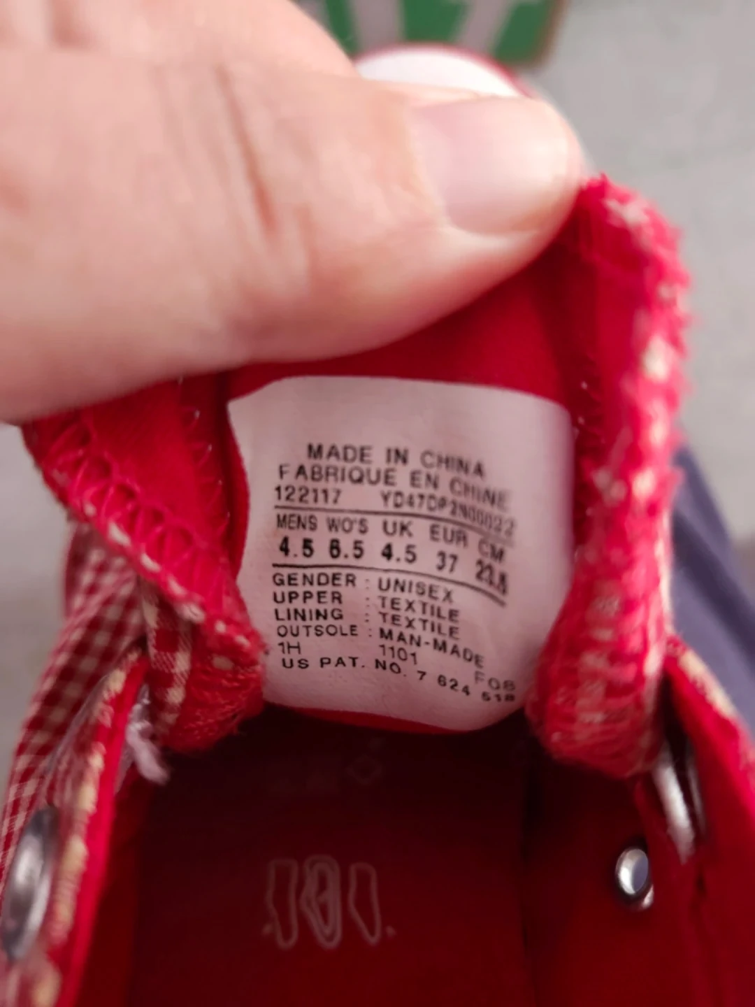 37 eu Converse All Star Red Gingham Sneakers - photo 3