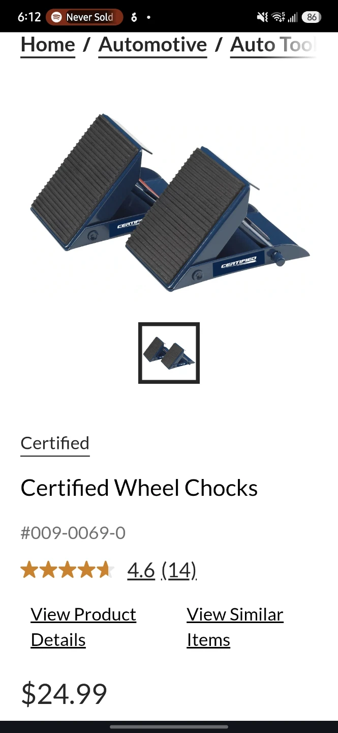 Certified Wheel Chocks Pair