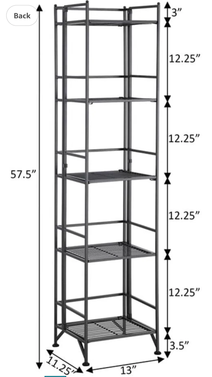 Black Metal 5-Tier Shelf Unit - photo 3