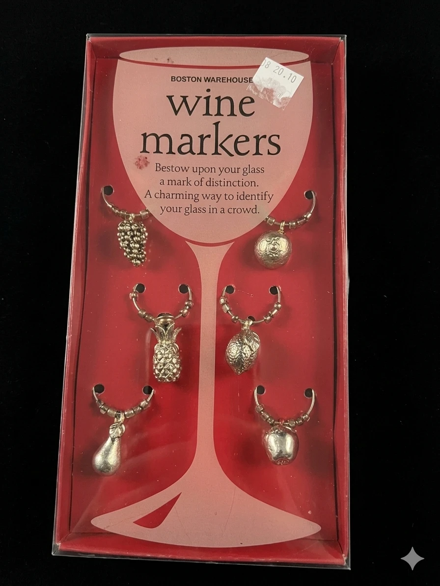Boston Warehouse Wine Markers Set