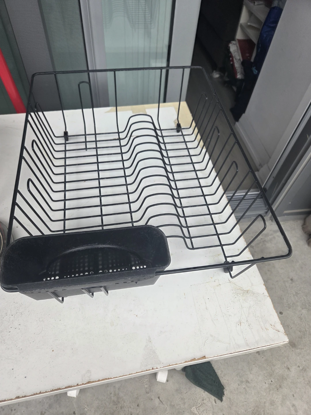 Black Dish Drying Rack with Cutlery Holder