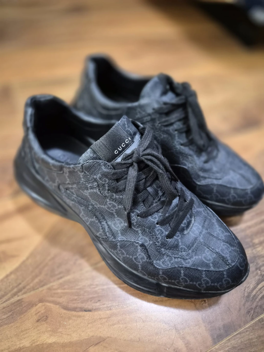Gucci Rhyton Shoes Black Size 11.5