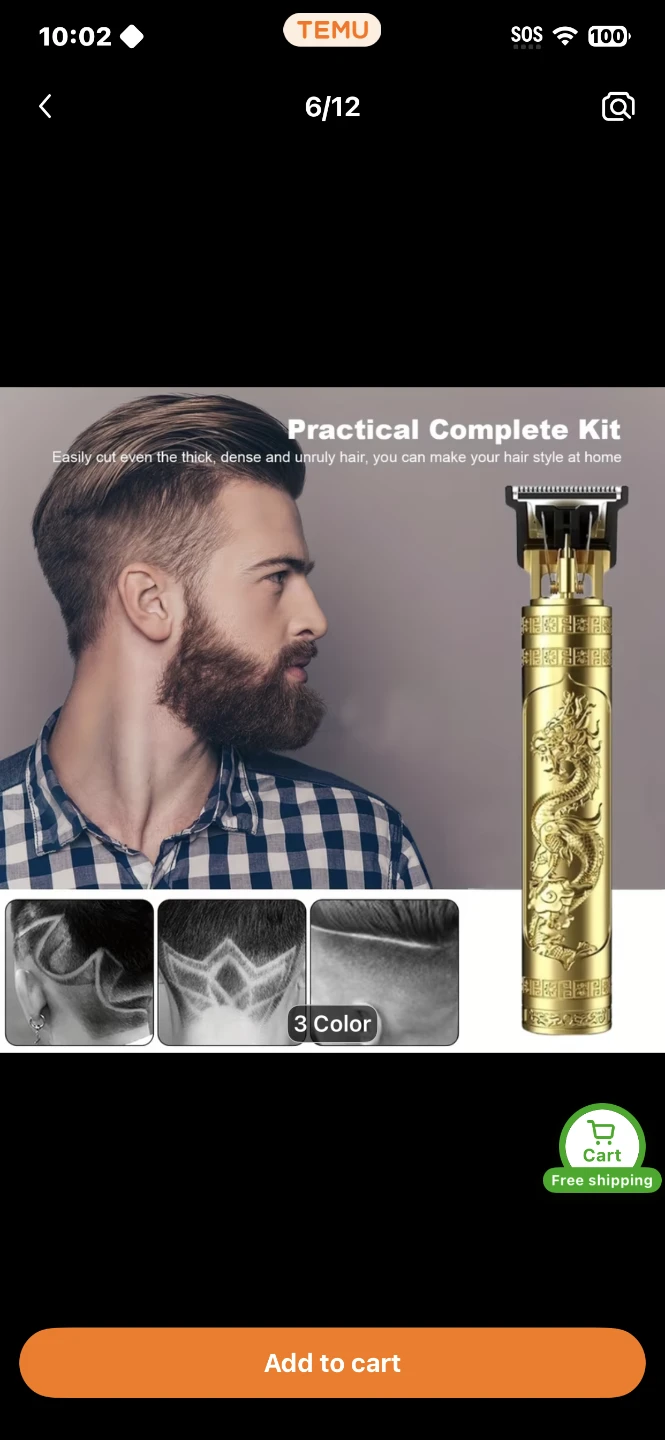 Vintage Dragon Engraved Cordless Hair Clipper Trimmer - photo 5