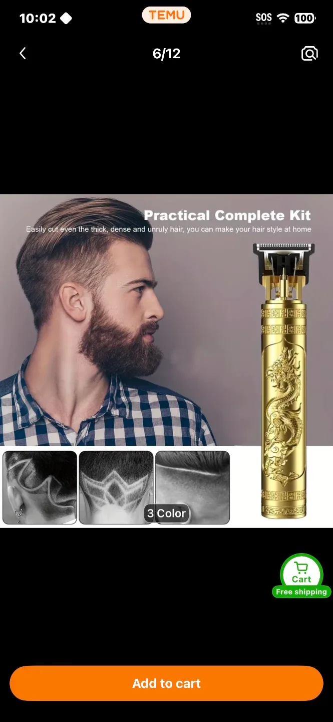 Vintage Dragon Engraved Cordless Hair Clipper Trimmer - photo 5