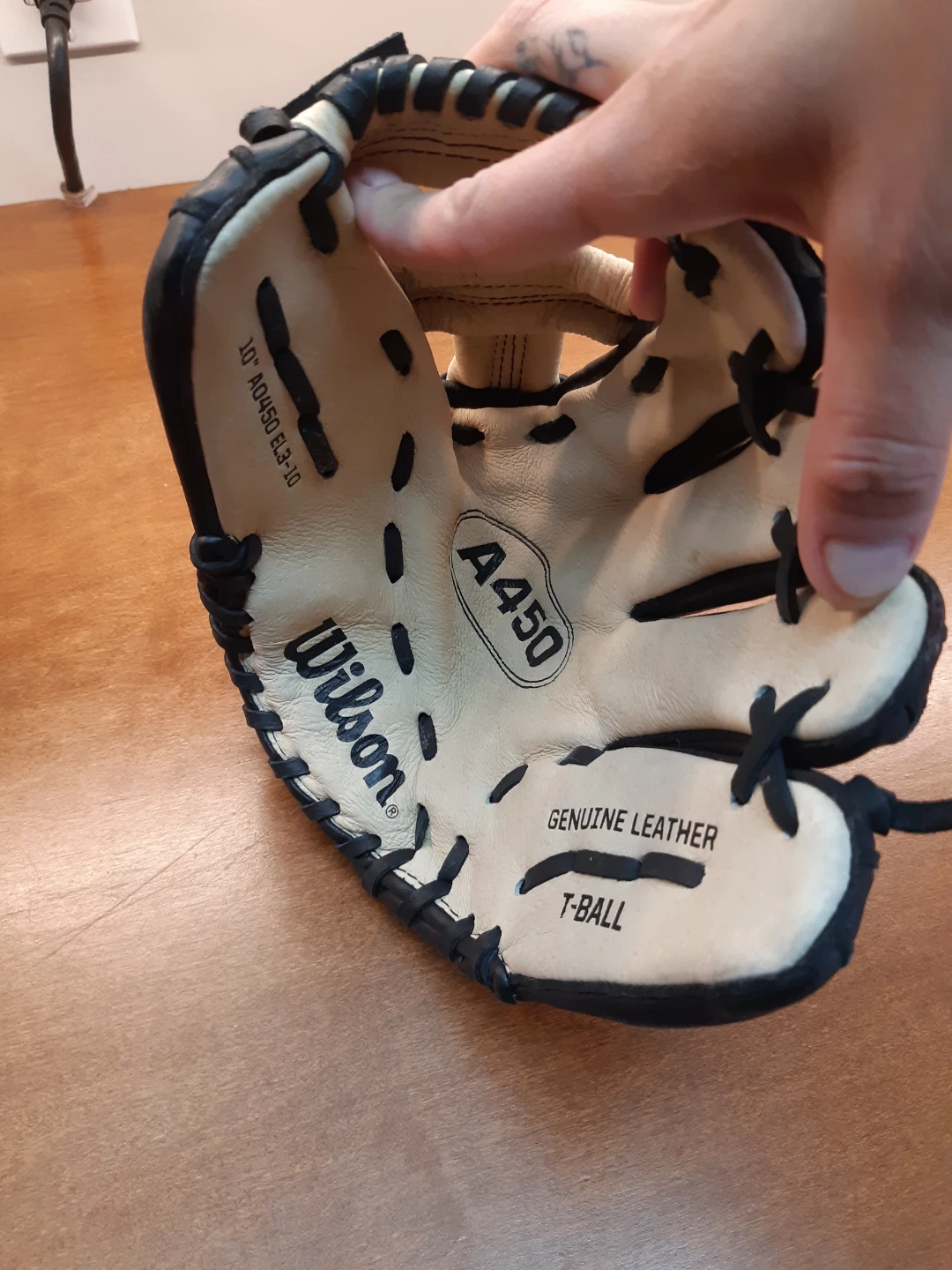 Wilson A450 youth genuine leather T-ball glove - photo 3