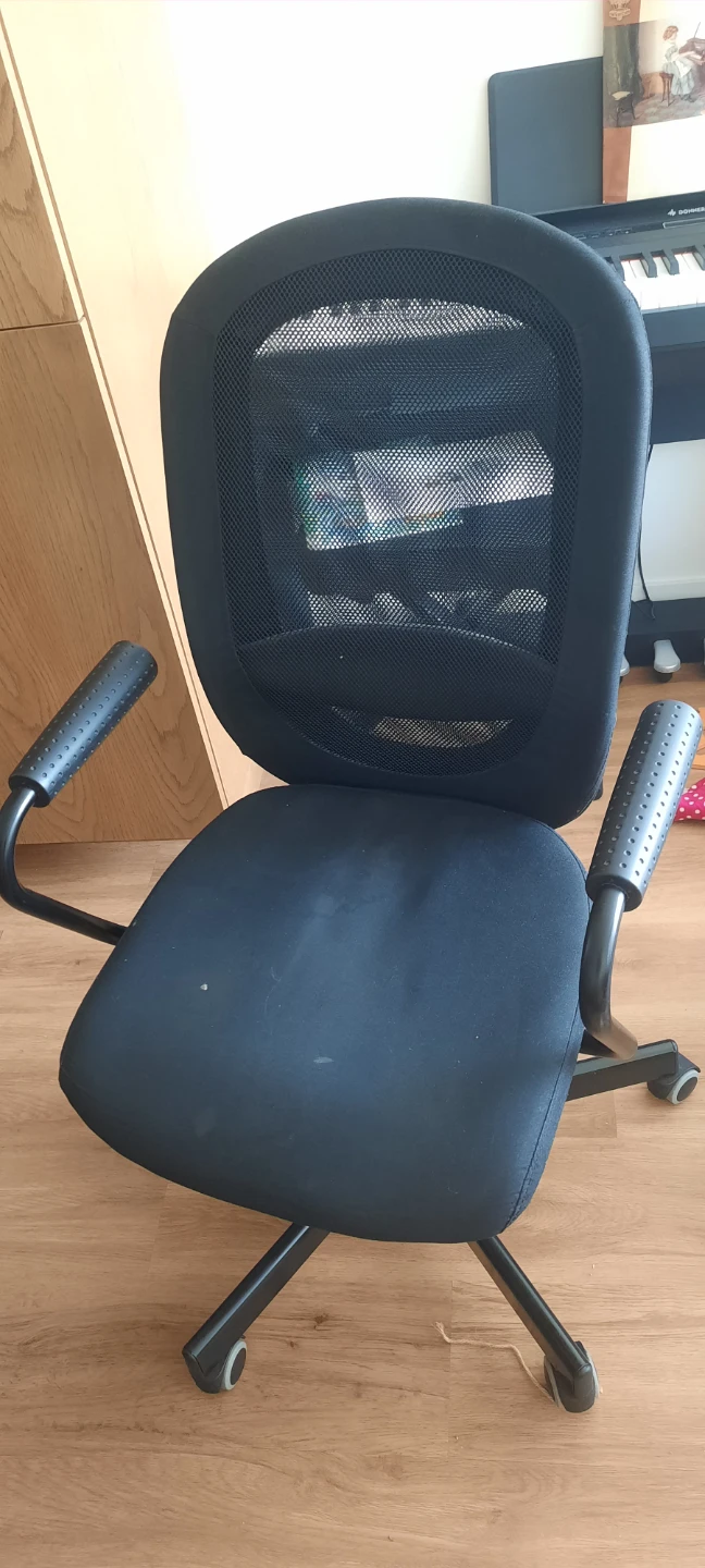 Black Office Chair with Mesh Back