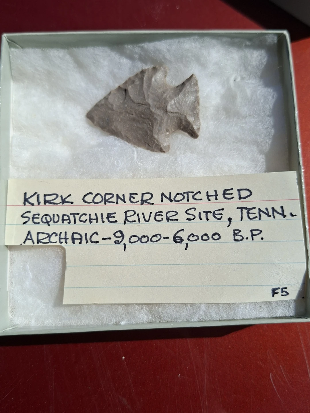 Authentic Native American Kirk Corner Notched projectile point