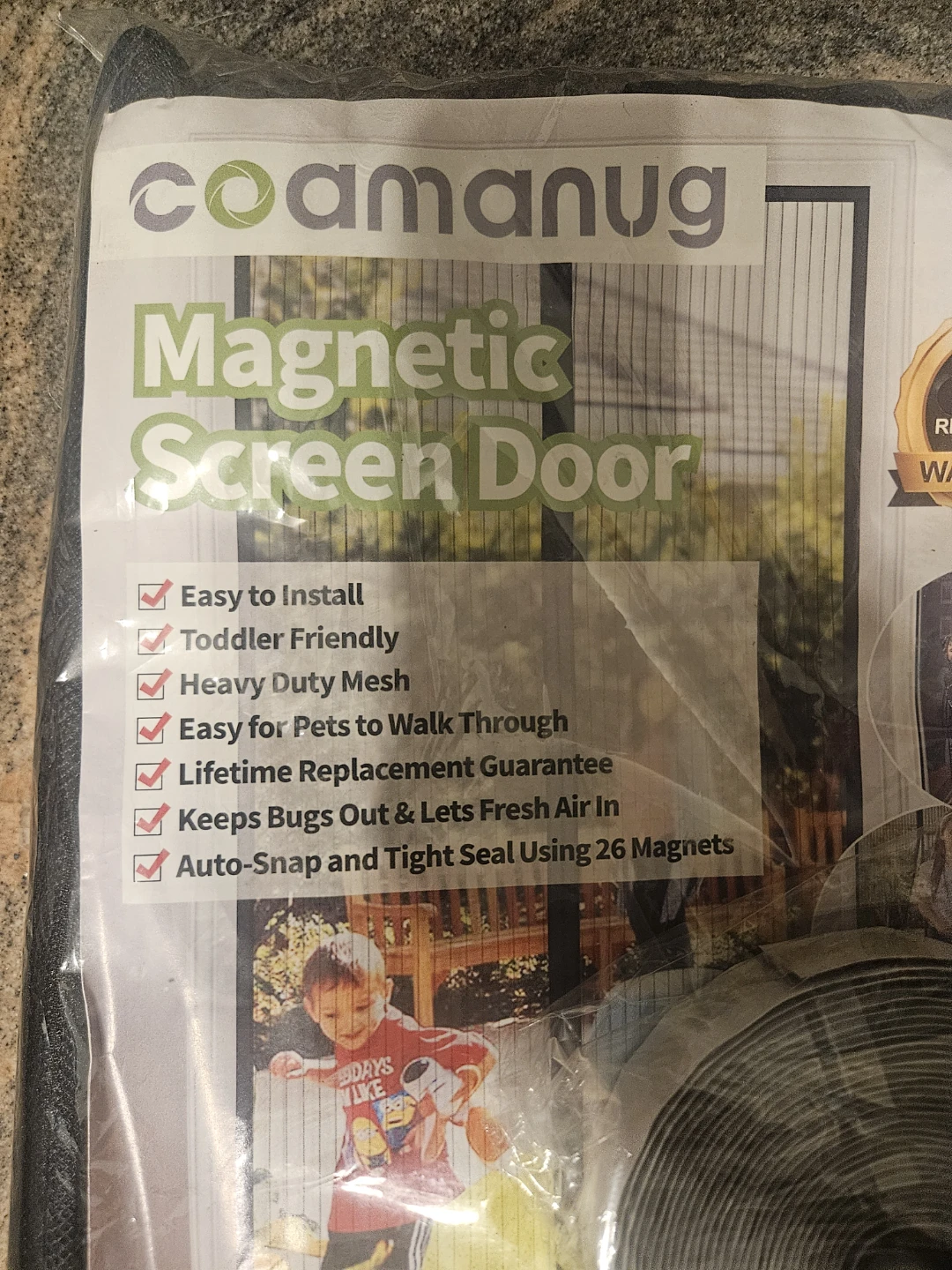 CoamAnug Magnetic Screen Door - 38 x 82 Inch, Black - photo 4