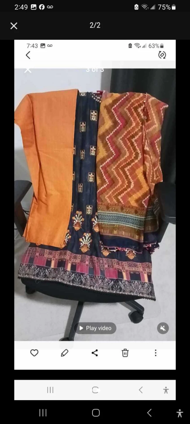 Women's 3-Piece Printed Kurti with Shalwar Kameez Set - photo 2