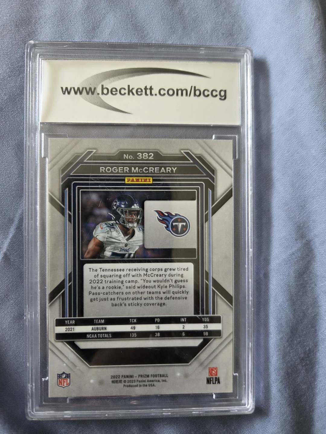 2022 Panini Prizm Roger McCreary Football Card - photo 2