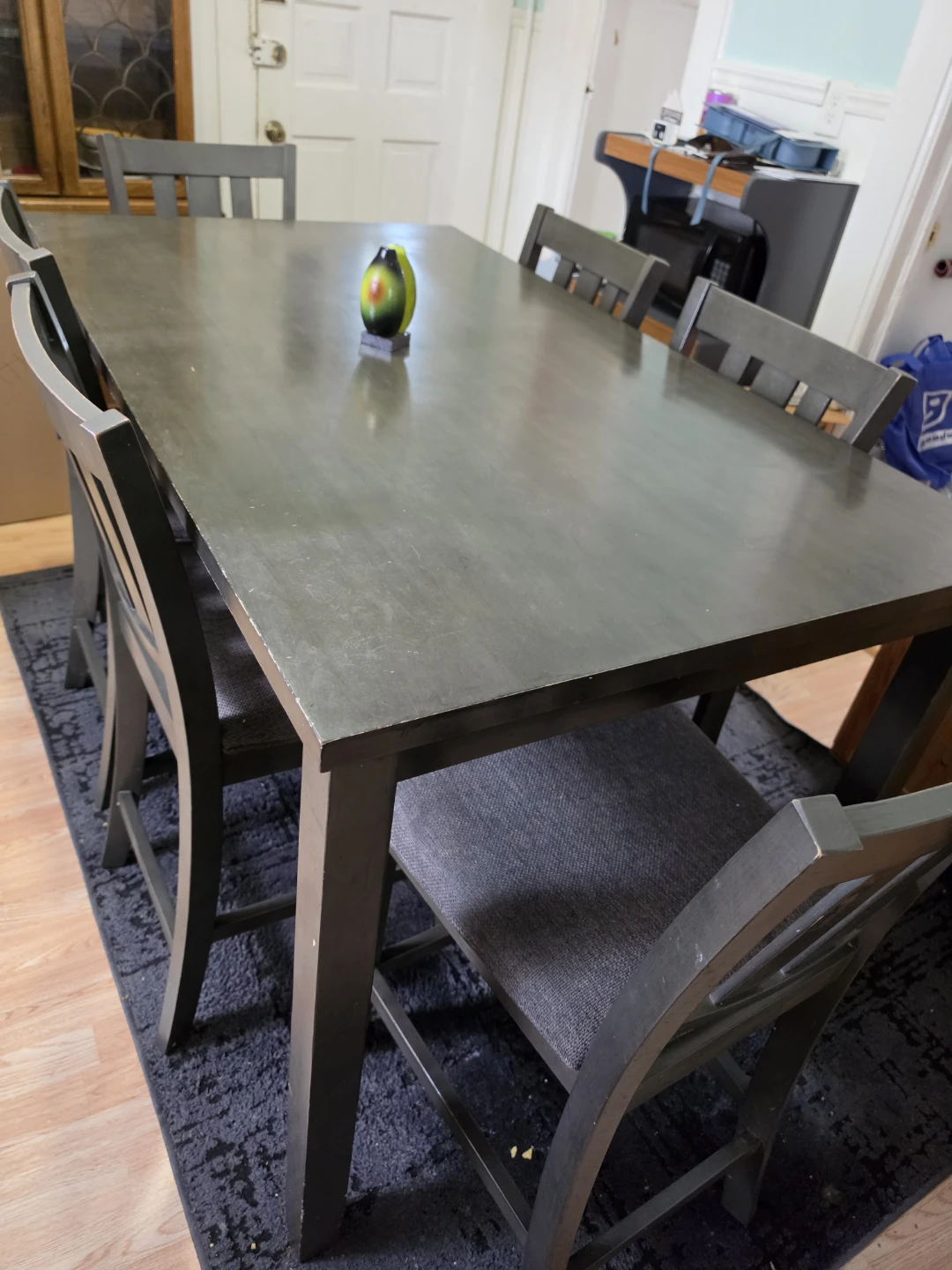 Dark Wood Dining Table and Chairs Set - photo 2