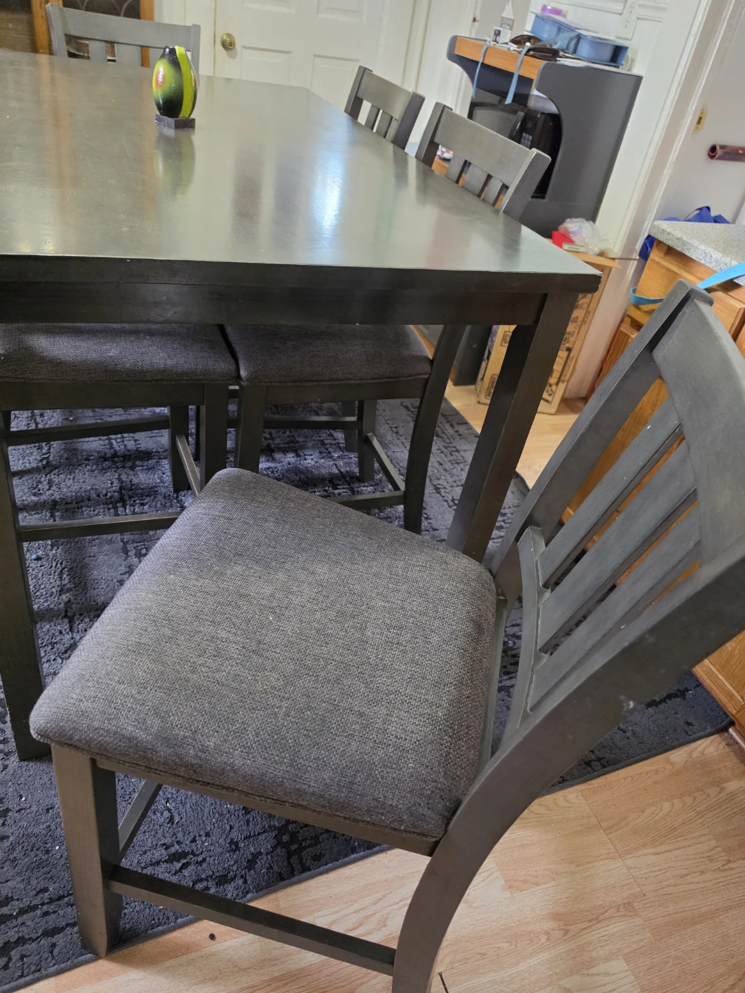 Dark Wood Dining Table and Chairs Set - photo 3