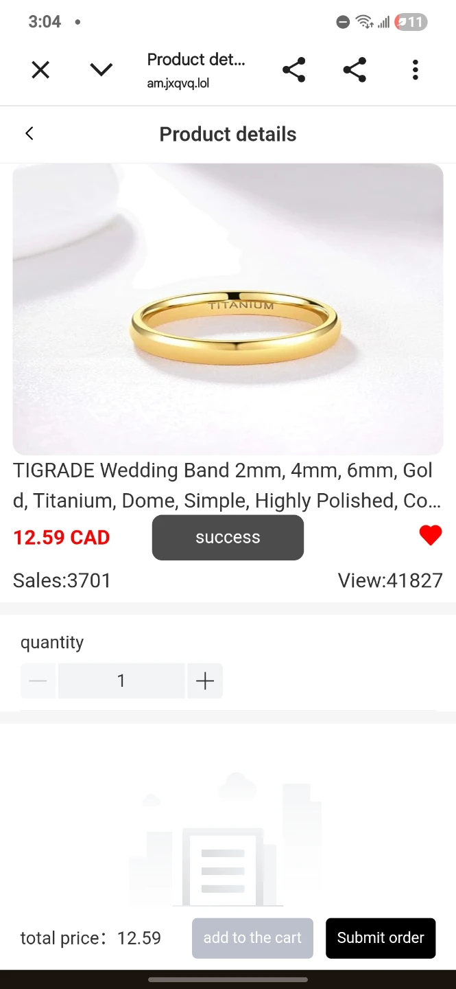 TIGRADE Wedding Band 2mm 4mm 6mm Gold Titanium - photo 2