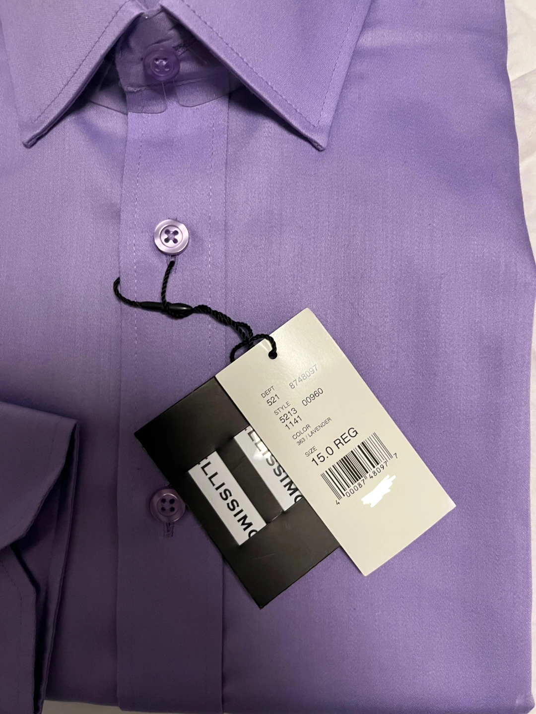 Brand New Bellissimo Men's Dress Shirt - Lavender Size 15.0 - photo 2