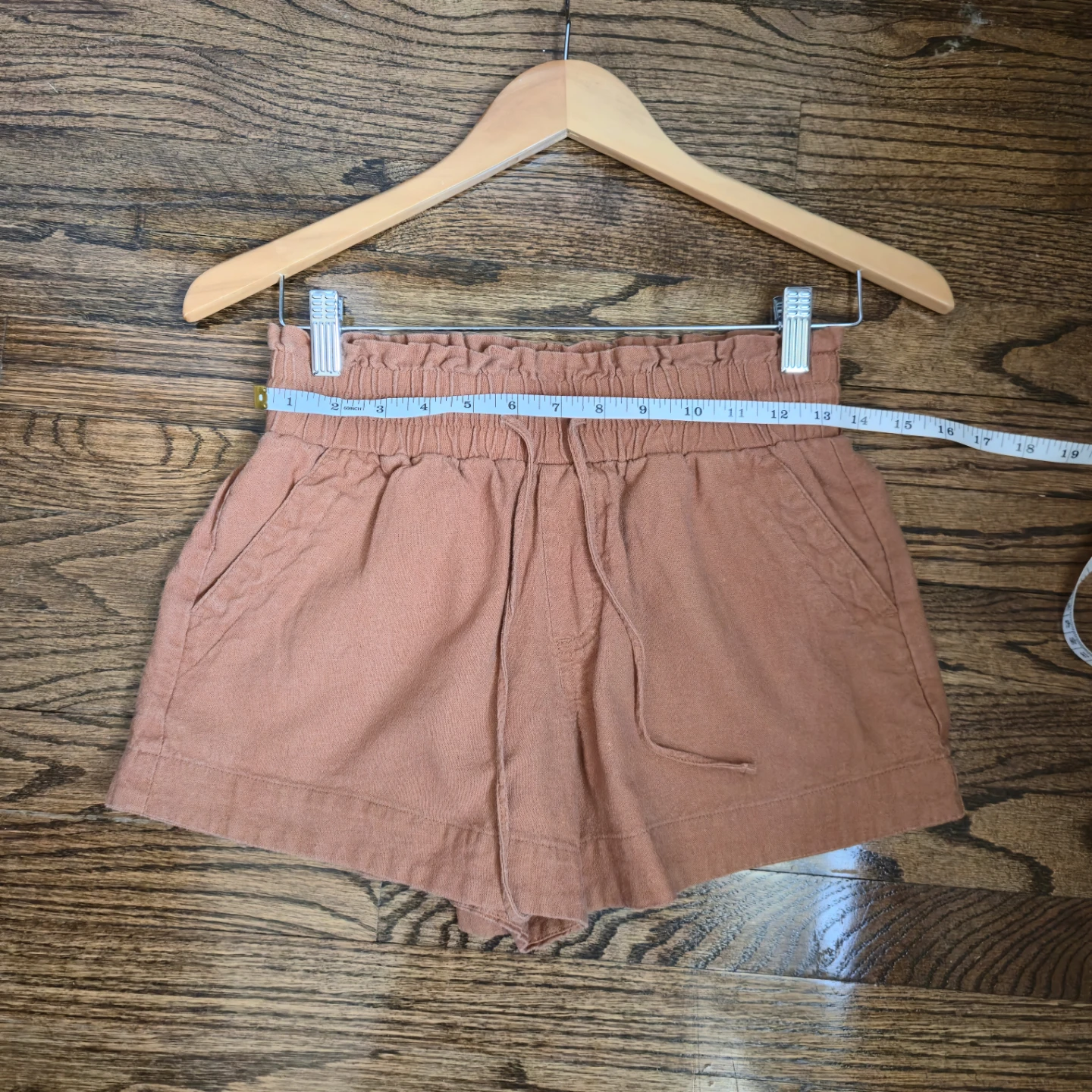A New Day Paperbag Waist Shorts - XS - Rust Orange - photo 3