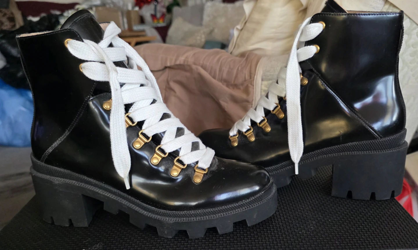 Gucci Black Patent Leather Hiking Boots - photo 2
