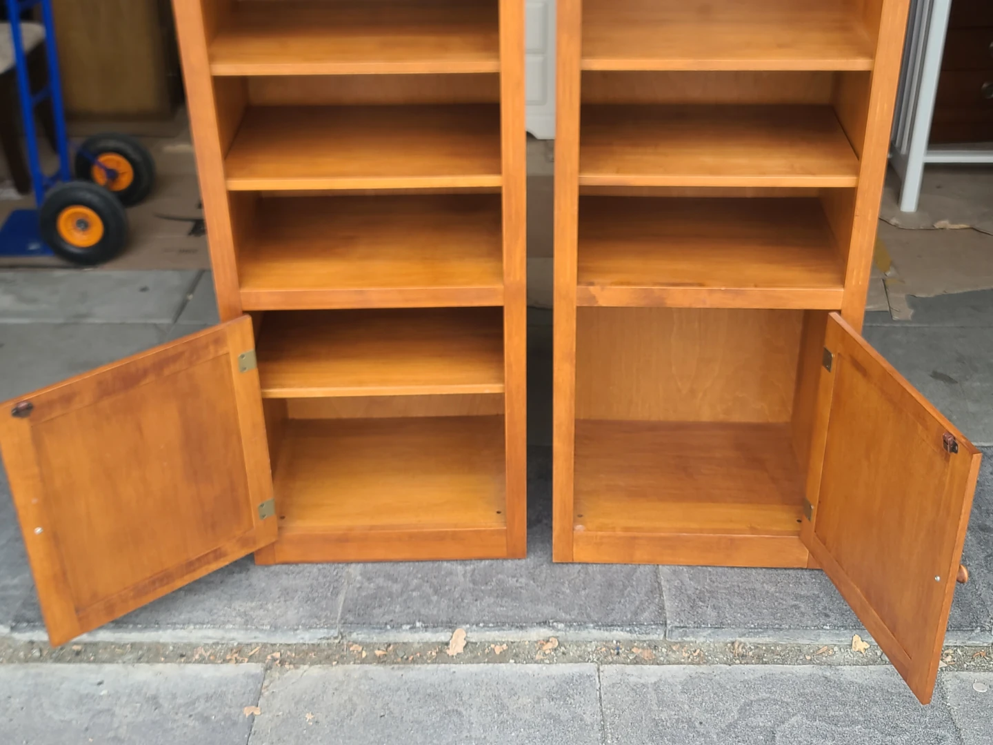 Pair of Solid Wood Bookcases with Cabinets - photo 3