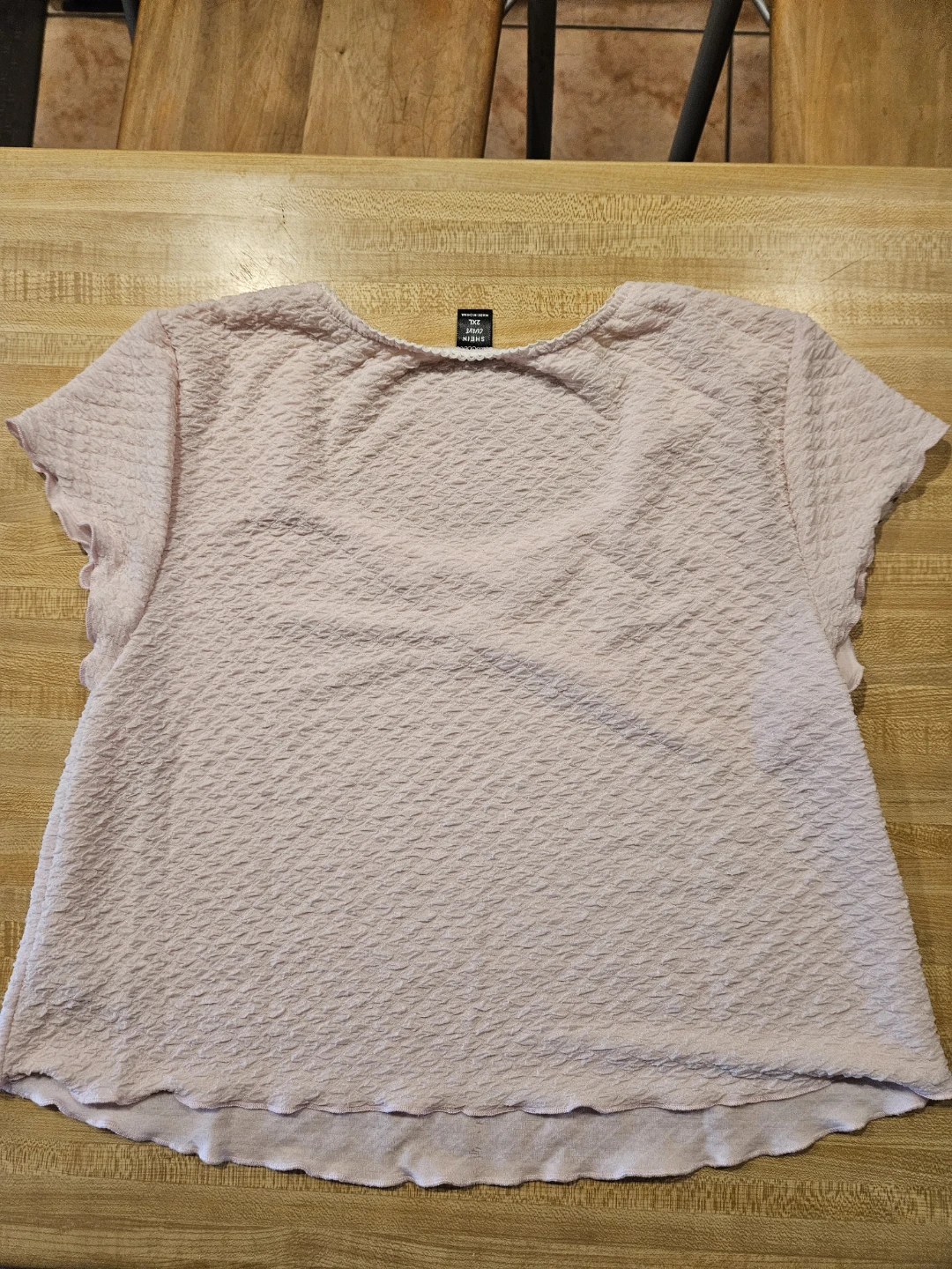 SHEIN Curve Pink Textured Square Neck Top - photo 5