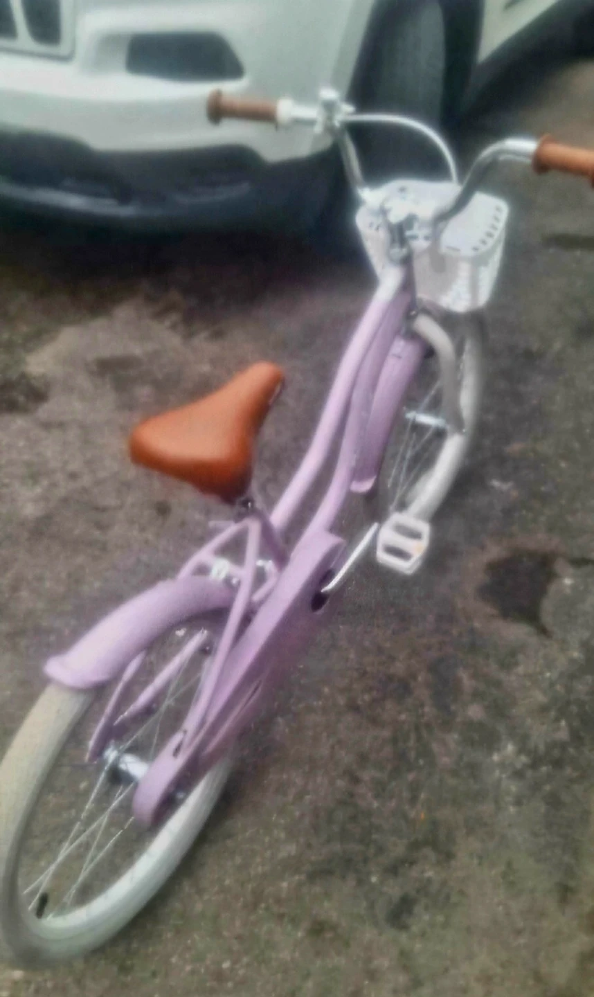 Kids' Purple Cruiser Bike with Basket - photo 3