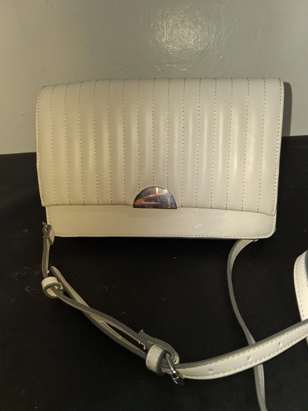 Cream Quilted Flap Crossbody Bag - photo 2