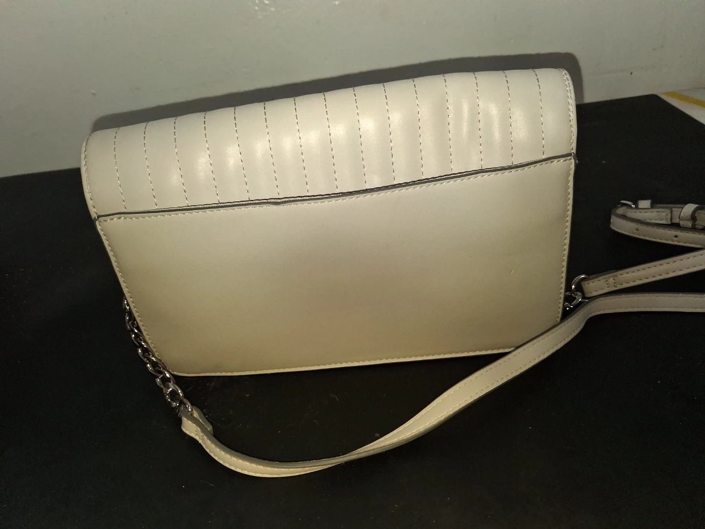 Cream Quilted Flap Crossbody Bag - photo 3