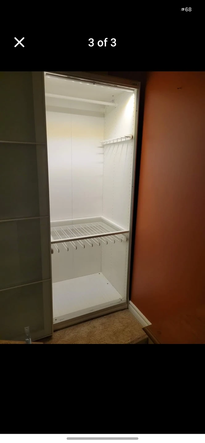 White Wardrobe with Frosted Glass Doors