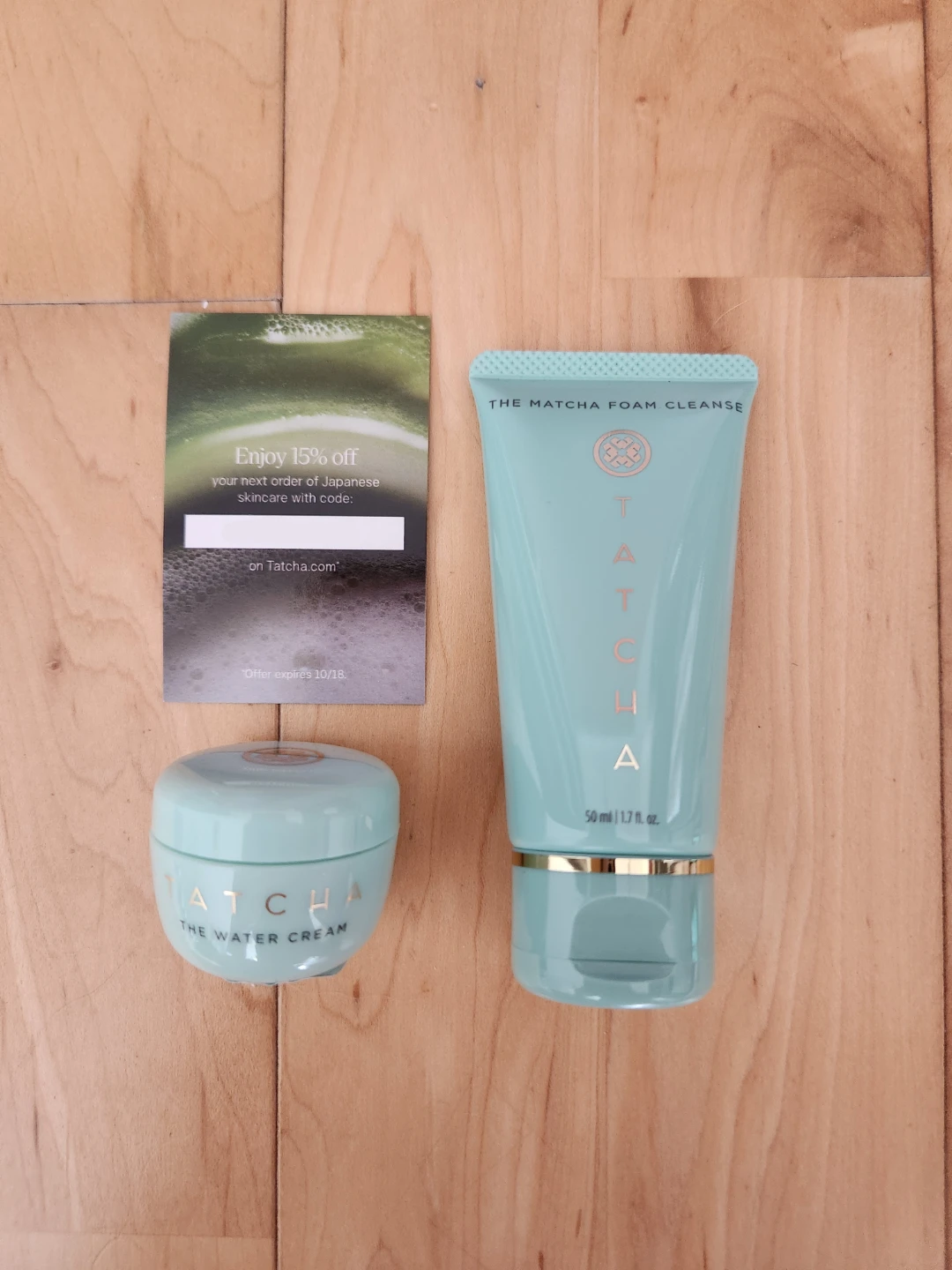 Tatcha Water Cream Moisturizer, Matcha Foam Gel Cleanser
