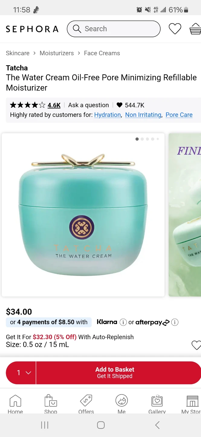 Tatcha Water Cream Moisturizer, Matcha Foam Gel Cleanser - photo 2