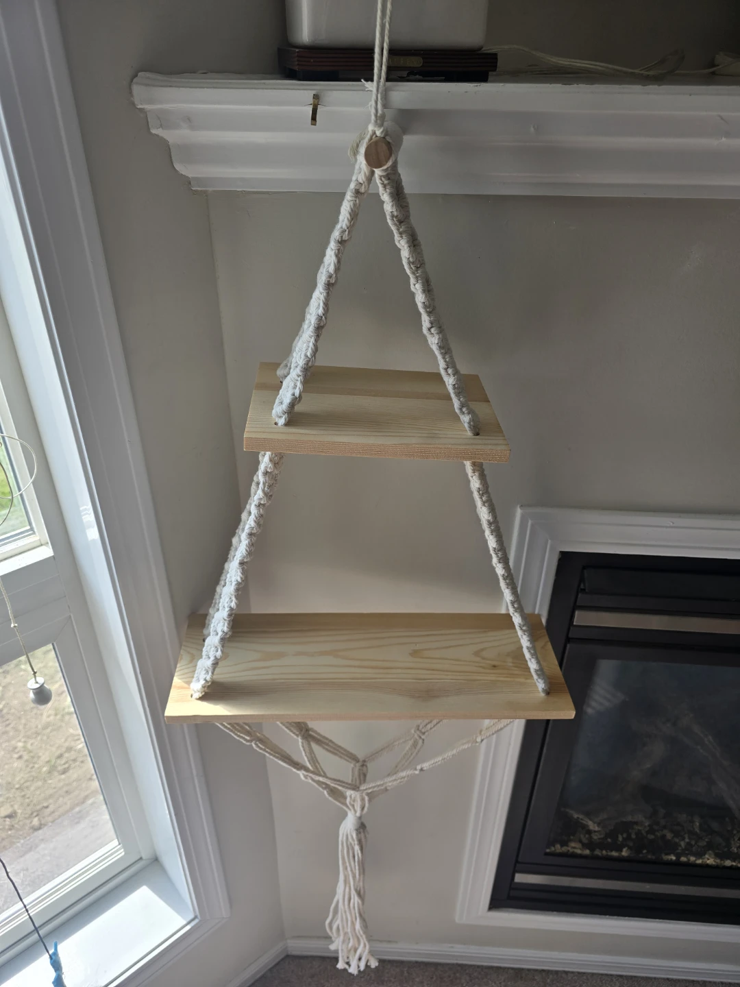 2-Tier Macrame Hanging Shelf