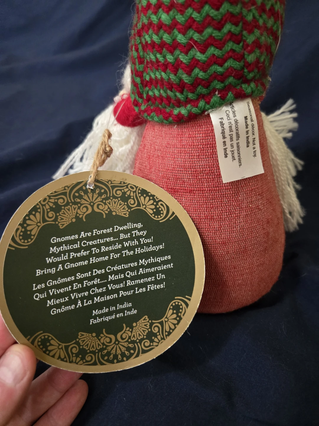 Christmas Gnome Holding Gingerbread Man - photo 2